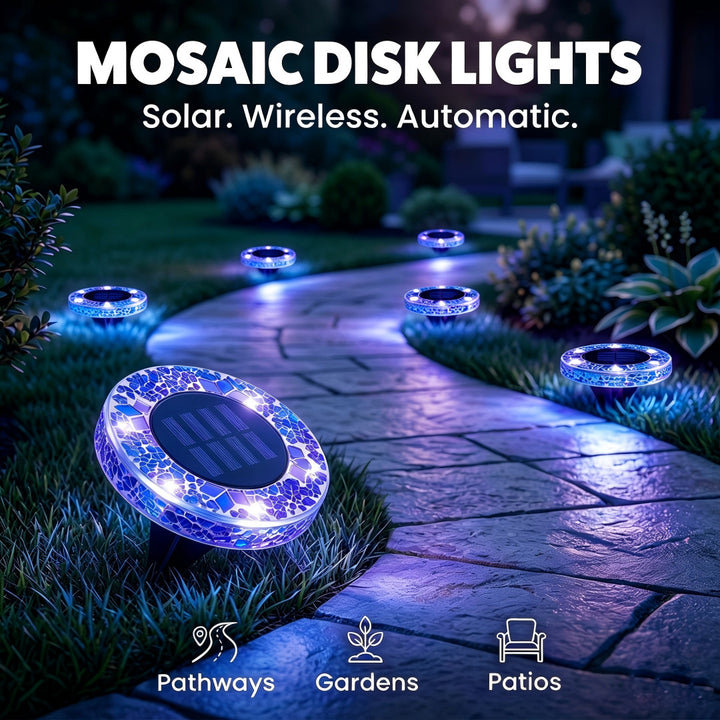 Solar Mosaikglas Gartenweg LED Einsatzlichter