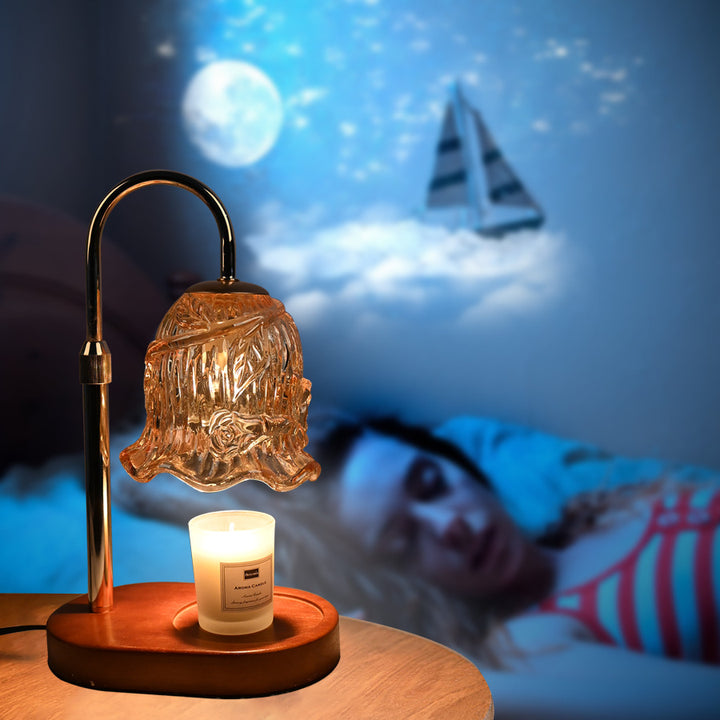 Künstlerische Tischlampe mit einzigartigem skulpturalen Schirm