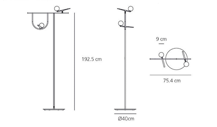 Moderne multifunktionale Stehlampe mit integriertem Beistelltisch