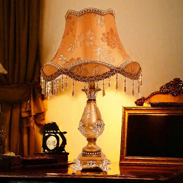 Vintage Floral Tischlampe