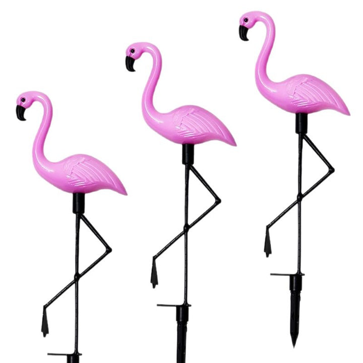 Dekorative solarbetriebene Flamingo-Gartensteckdose mit verstellbarem Tablett und Spike-Befestigung