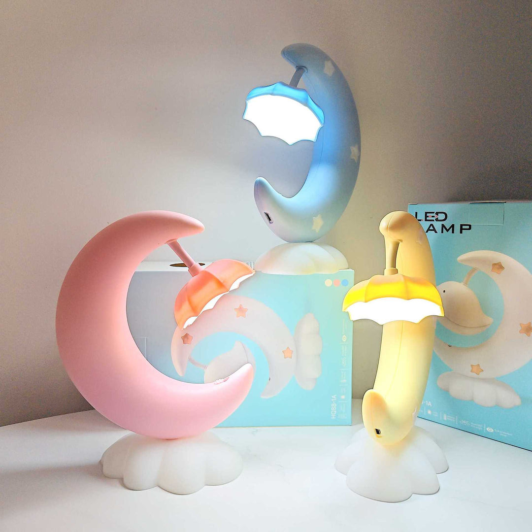 Dekorative Mond- und Wolken-Nachtlicht-Tischlampe für Kinder