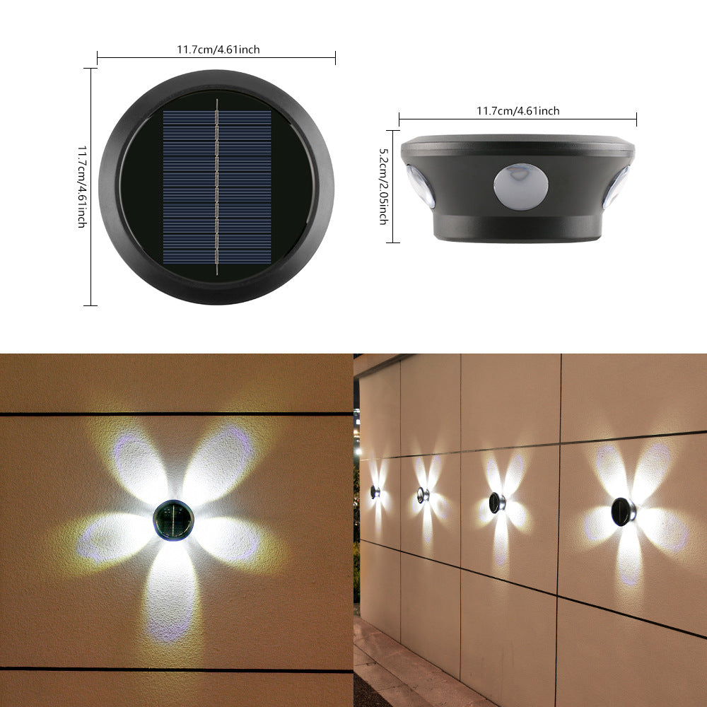 Outdoor Solar Wand-Sconce Multi-Strahl Dekorative LED Akzentlicht