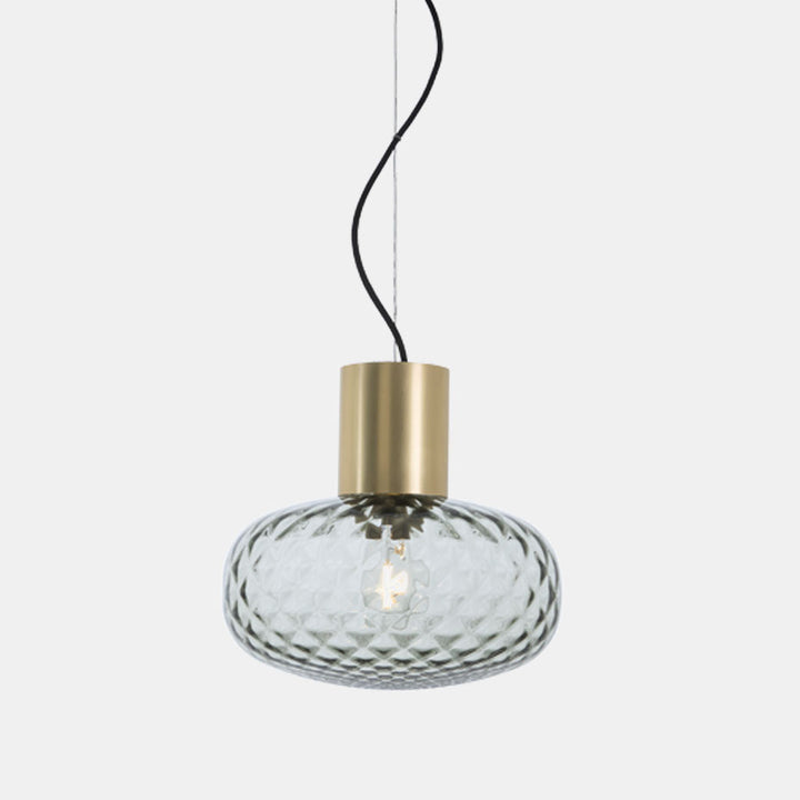 Glas Pilz Tischlampe mit dekorativem Sockel