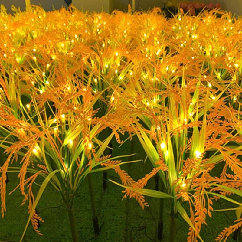 Solar LED Zier-Reisgras Gartenstecker Lichter Mit Micro-LED-Lichterkette Und Erdstift