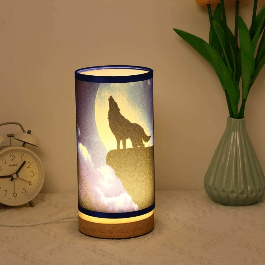 Künstlerische Wolf Silhouette Tischlampe