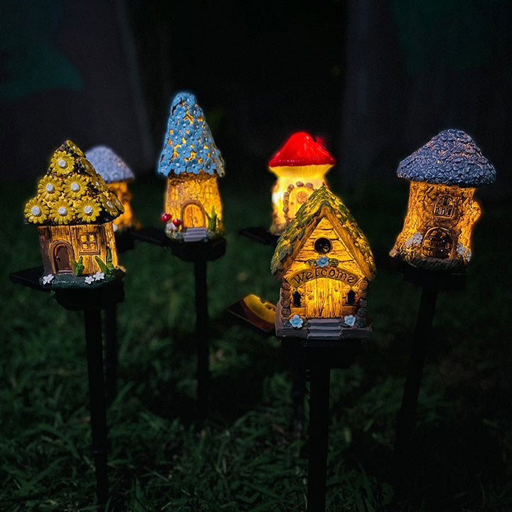 Miniatur Handbemaltes Harz Pilz Feenhaus Garten Ornament