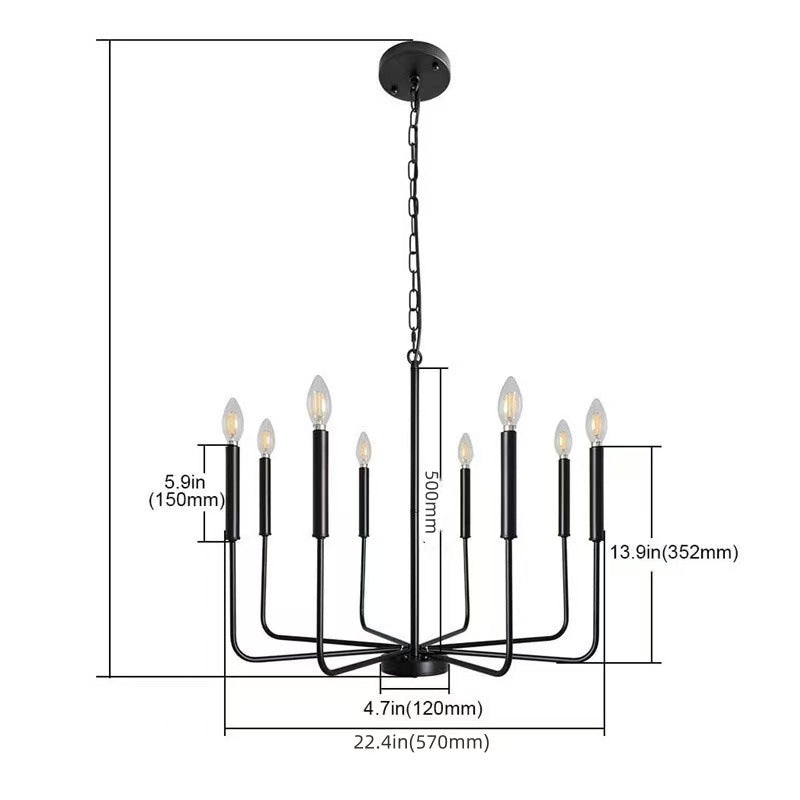 Moderner industrieller Mehrarmiger minimalistischer Kerzenständer Kronleuchter Pendelleuchte
