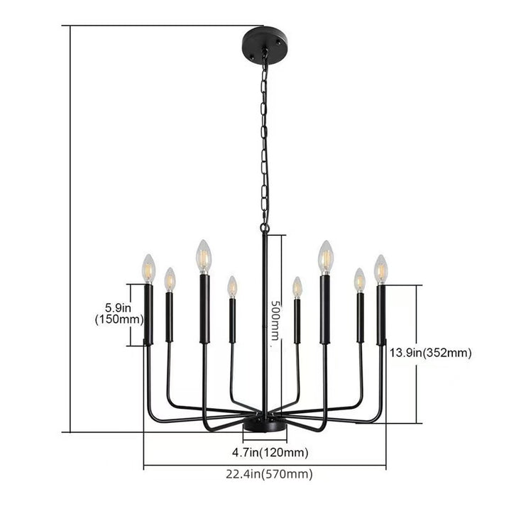 Moderner industrieller Mehrarmiger minimalistischer Kerzenständer Kronleuchter Pendelleuchte