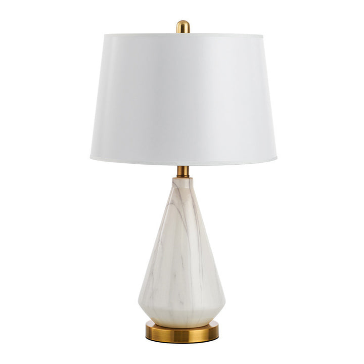 Elegante Marmorbasis Tischlampe mit goldenen Akzenten