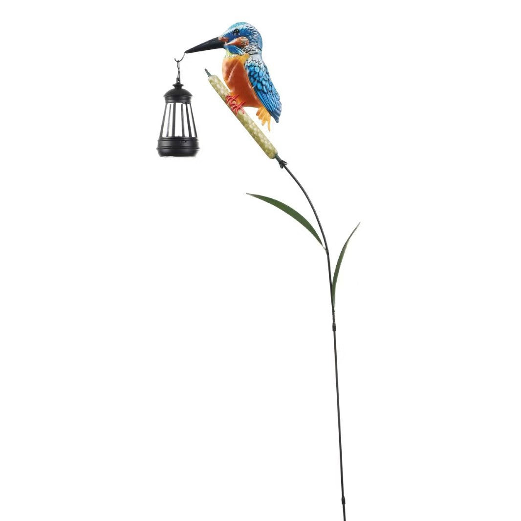 Handgemalte Eisvogel Gartenlaterne Stecker