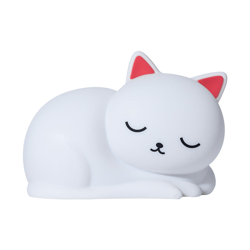 Silicone Schlafende Katze LED Nachtlampe mit Touch-Dimmung USB wiederaufladbar