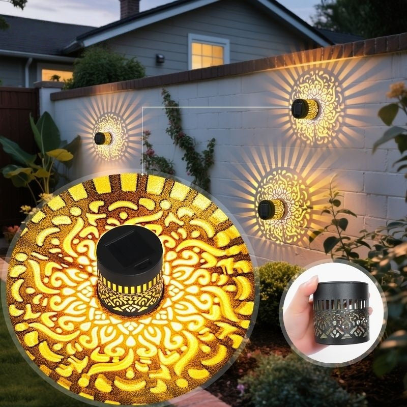 Dekorative filigrane Metall Teelichtlaterne mit reflektierendem Innenfutter