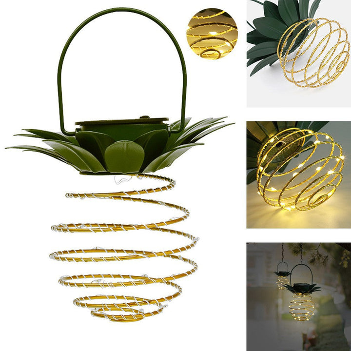Spiral Hängende Solar LED Laterne Mit Lotus Dach Und Traggriff