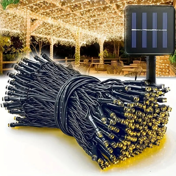 Solarbetriebene Lichterkette für den Außenbereich