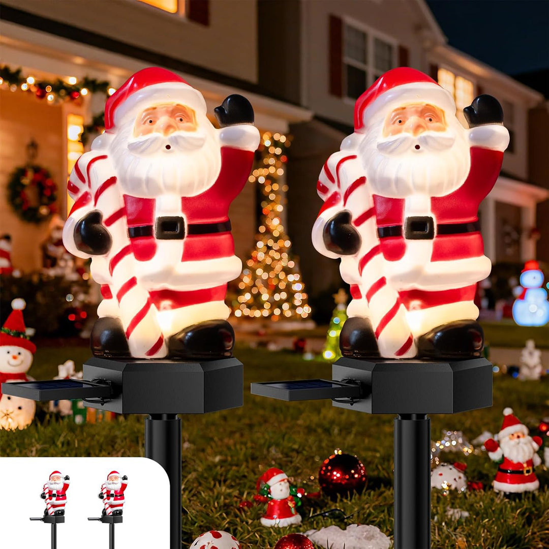 Weihnachtlich dekorierte Gartenbeleuchtung Figurine