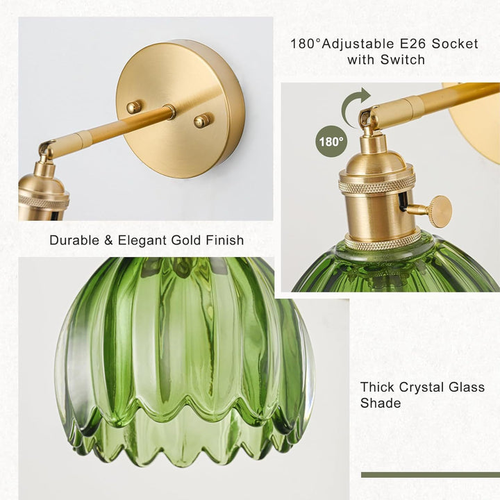 Elegante Glas-Wandlampe
