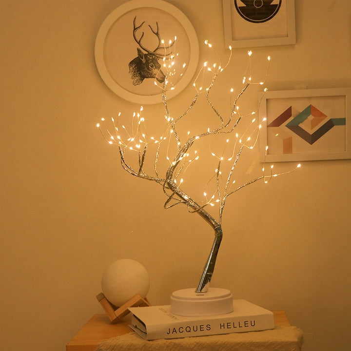 Stern-verzierte LED-Zweig Tischlampe mit warmen mikro dimmbaren Lichtern