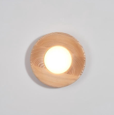 Moderne runde Holz-Deckenleuchte