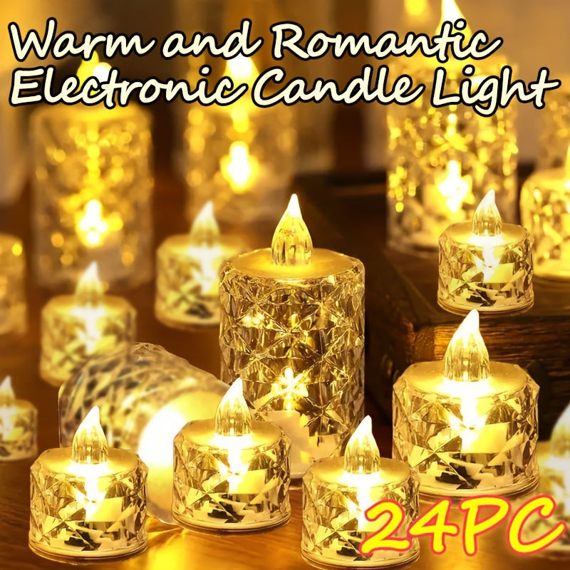 Flammenloses Kristall Facettierte LED Teelichtkerzen Set
