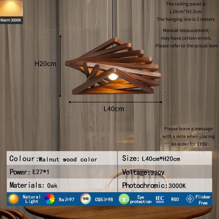 Künstlerische Holz Pendelleuchte