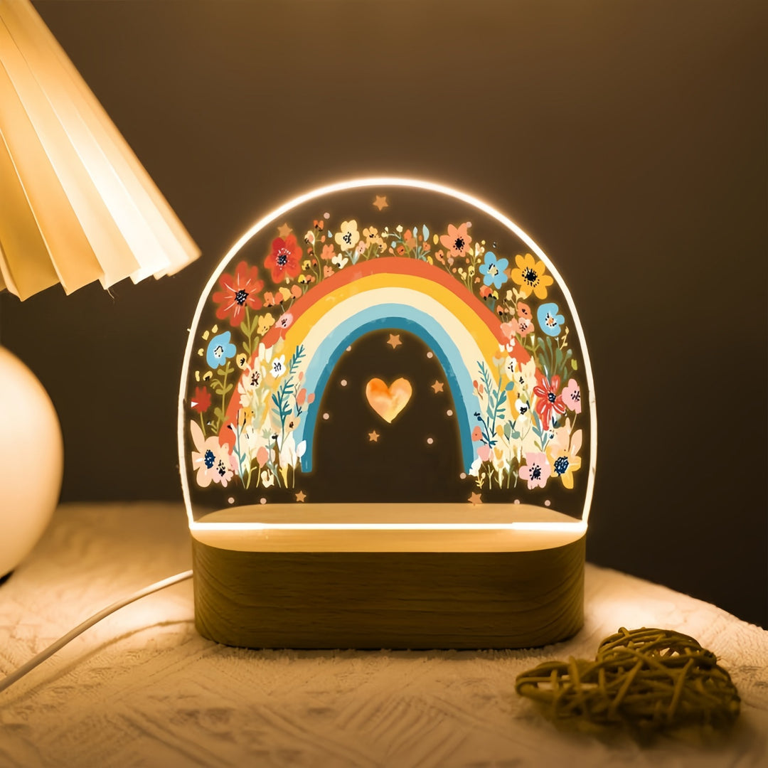 Acryl LED Regenbogen Blumen Nachtlampe