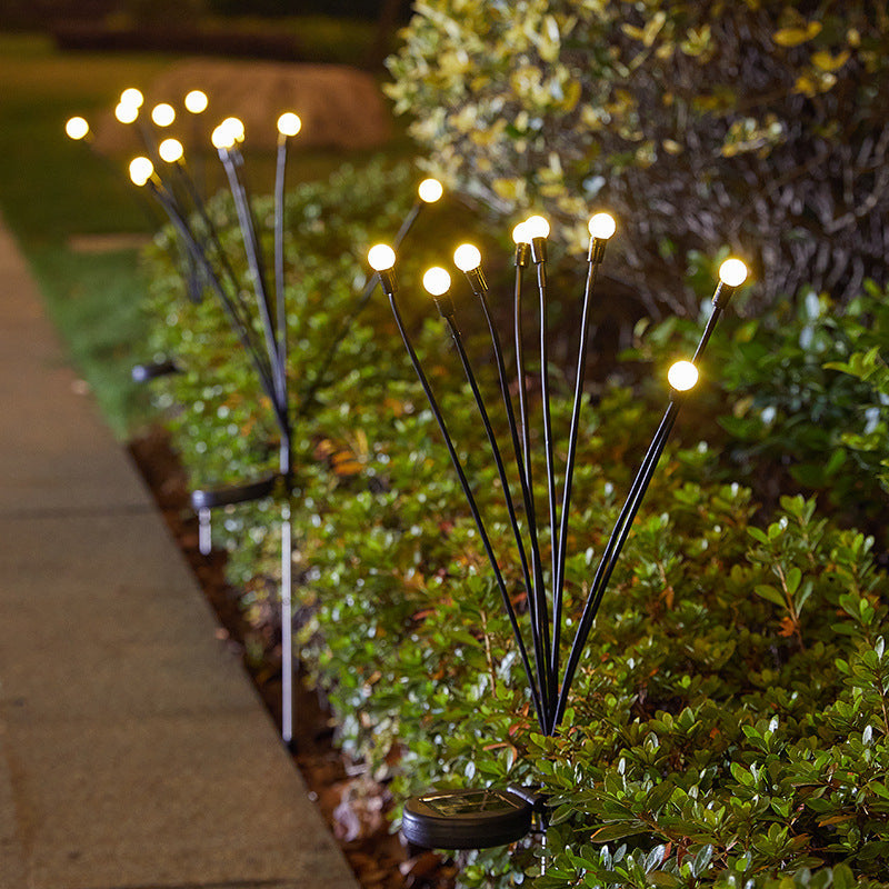 Solar LED Löwenzahn Gartenstecklichter Mit Flexiblen Mehrköpfigen Stielen Und Integrierter Solarpanel