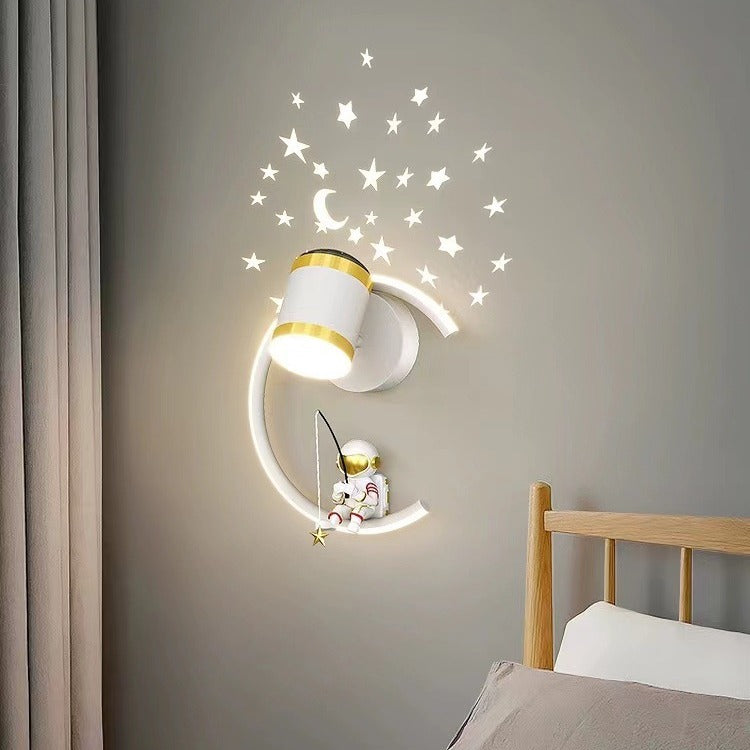 Astronaut Halbmond LED Wandleuchte Nachtlicht