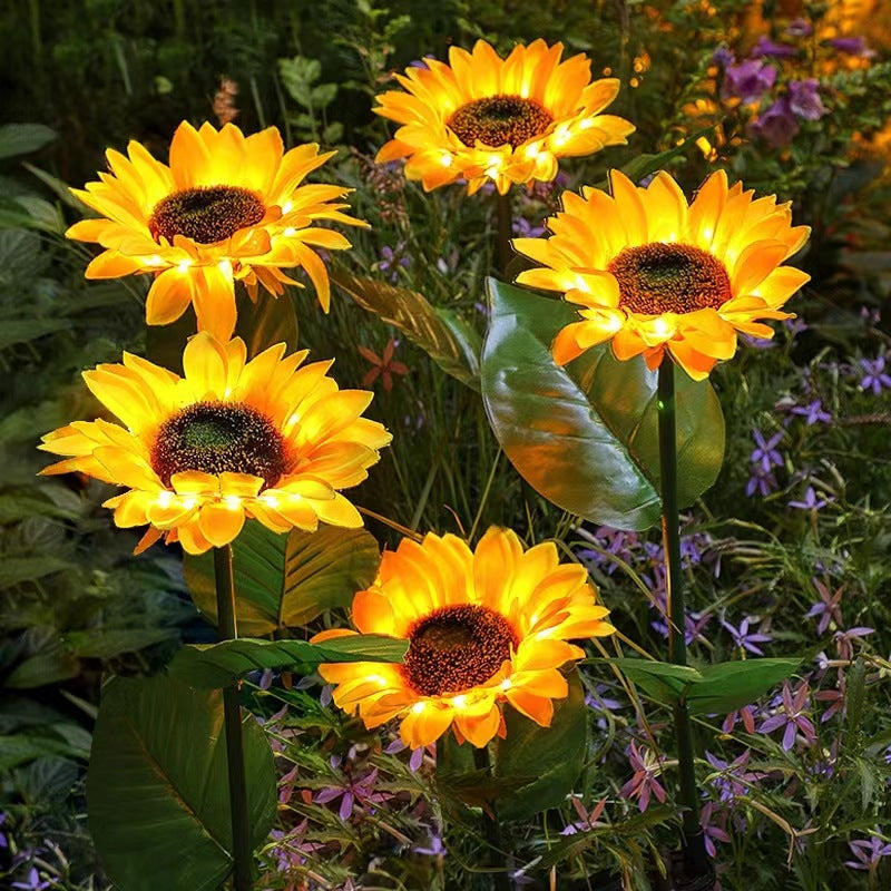 Dekorative Sonnenblumen Gartenlichter