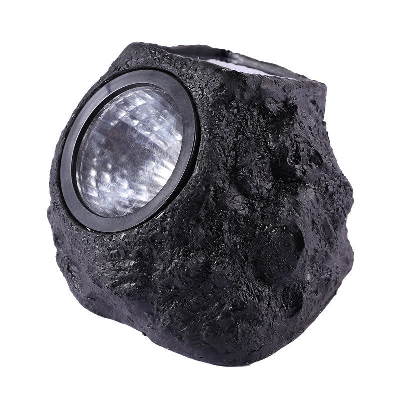Solarbetriebene LED-Faux-Stein-Gartenstrahler mit integriertem Solarpanel und wetterfestem strukturiertem Harzgehäuse