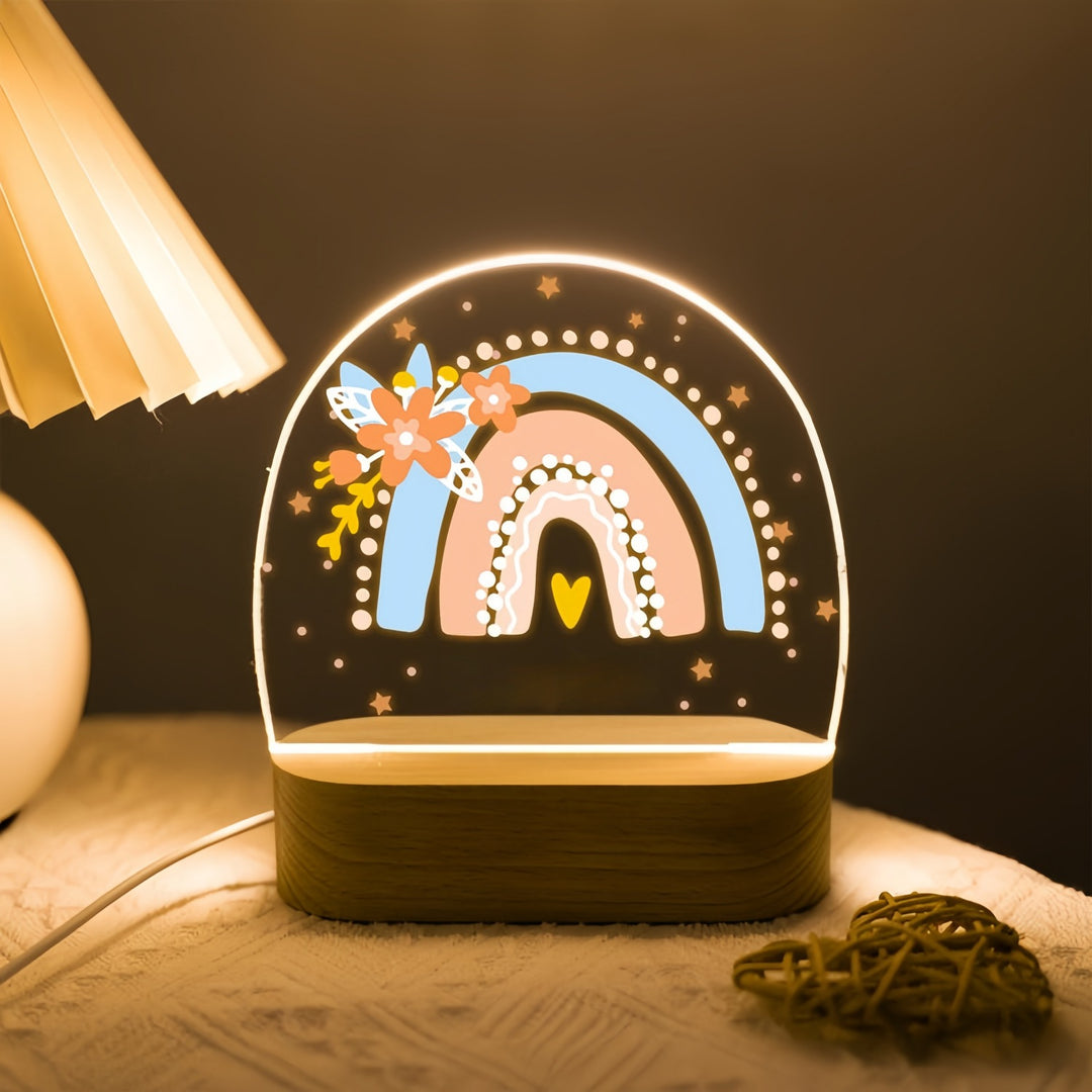 Acryl LED Regenbogen Blumen Nachtlampe