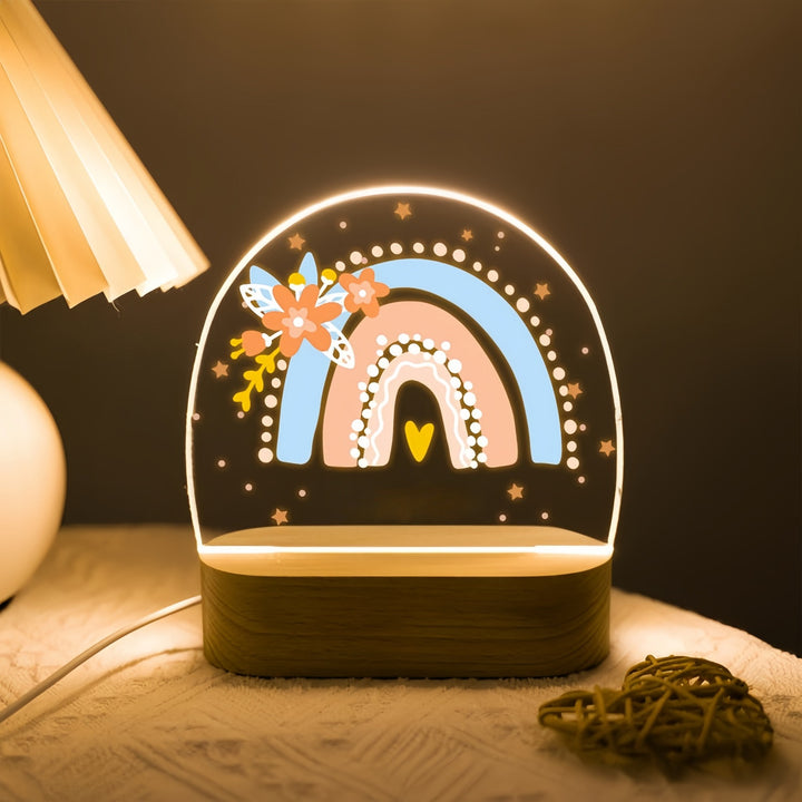 Acryl LED Regenbogen Blumen Nachtlampe