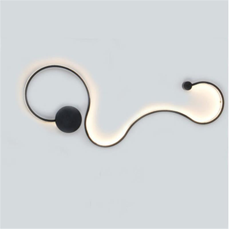 Skulpturale LED Wellenwandlampe