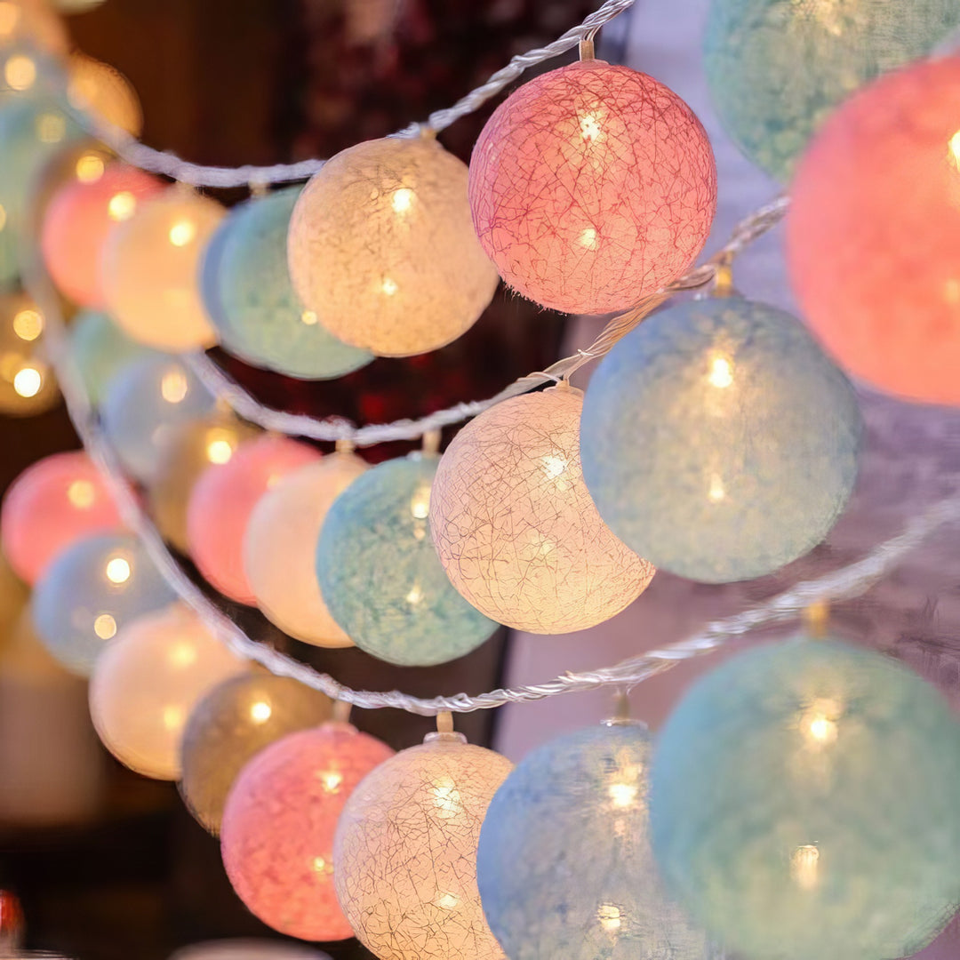 LED Baumwollball Lichterkette Dekorative Innenraum Feenlaternen