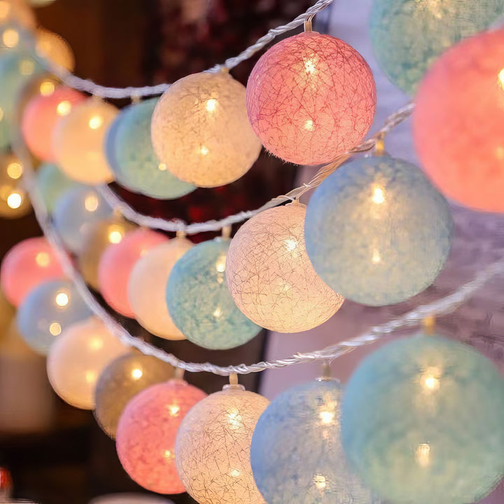 LED Baumwollball Lichterkette Dekorative Innenraum Feenlaternen