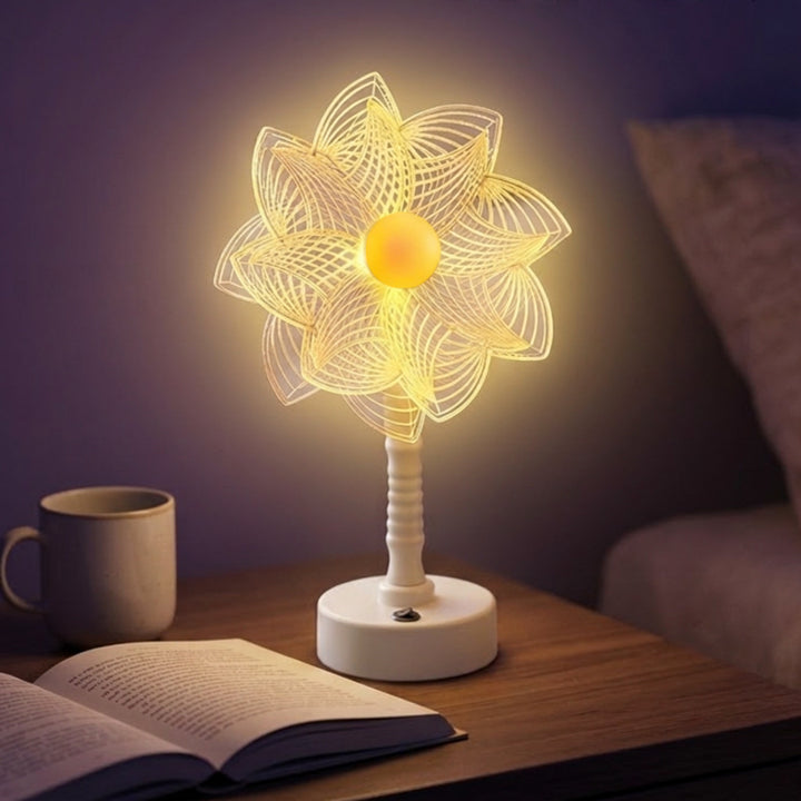 Mandala LED dreidimensionale Illusions-Nachtlicht Tischlampe mit acryl-blumen-panel