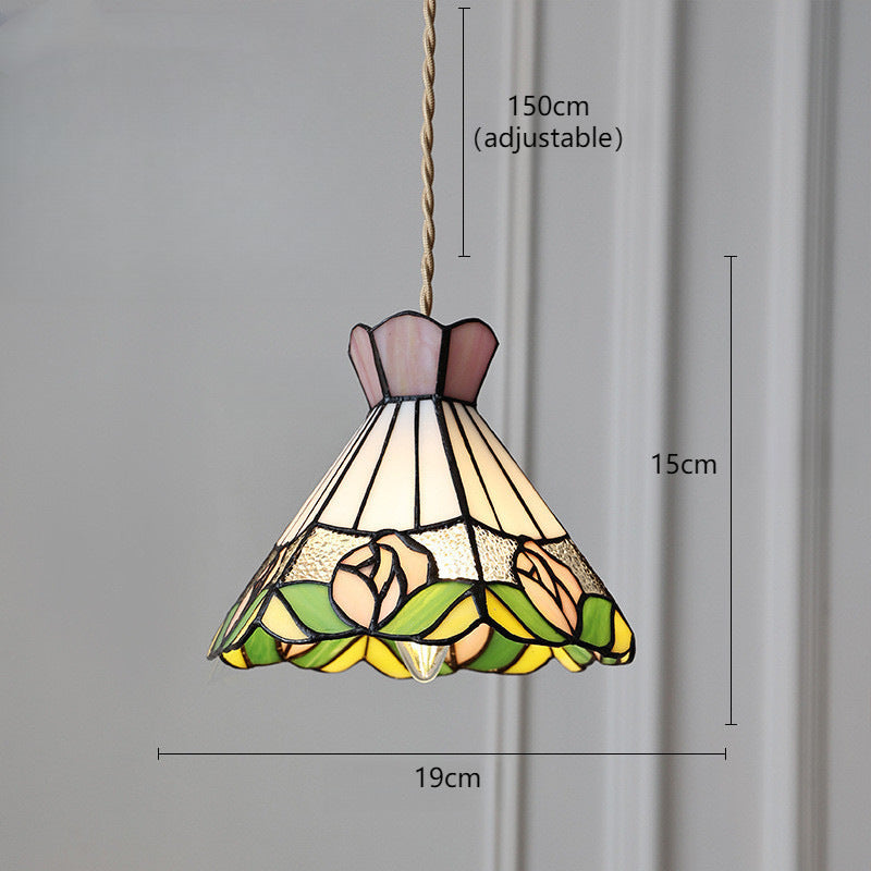 Verstellbare Vintage Glas Pendelleuchte