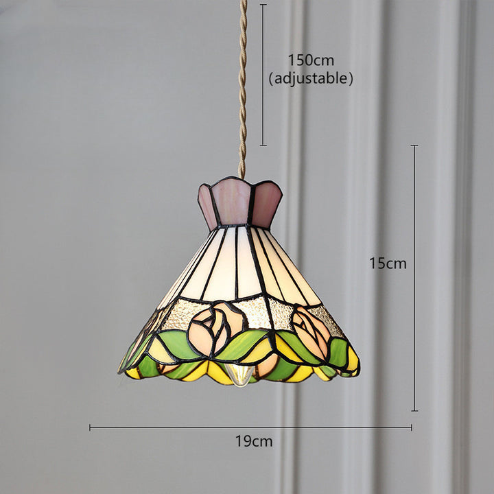 Verstellbare Vintage Glas Pendelleuchte