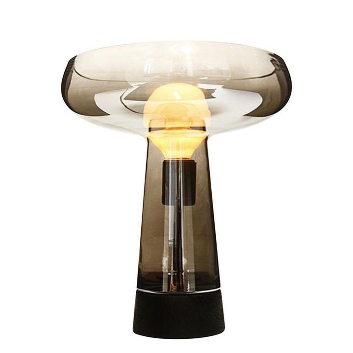Elegante transparente Glastischlampe
