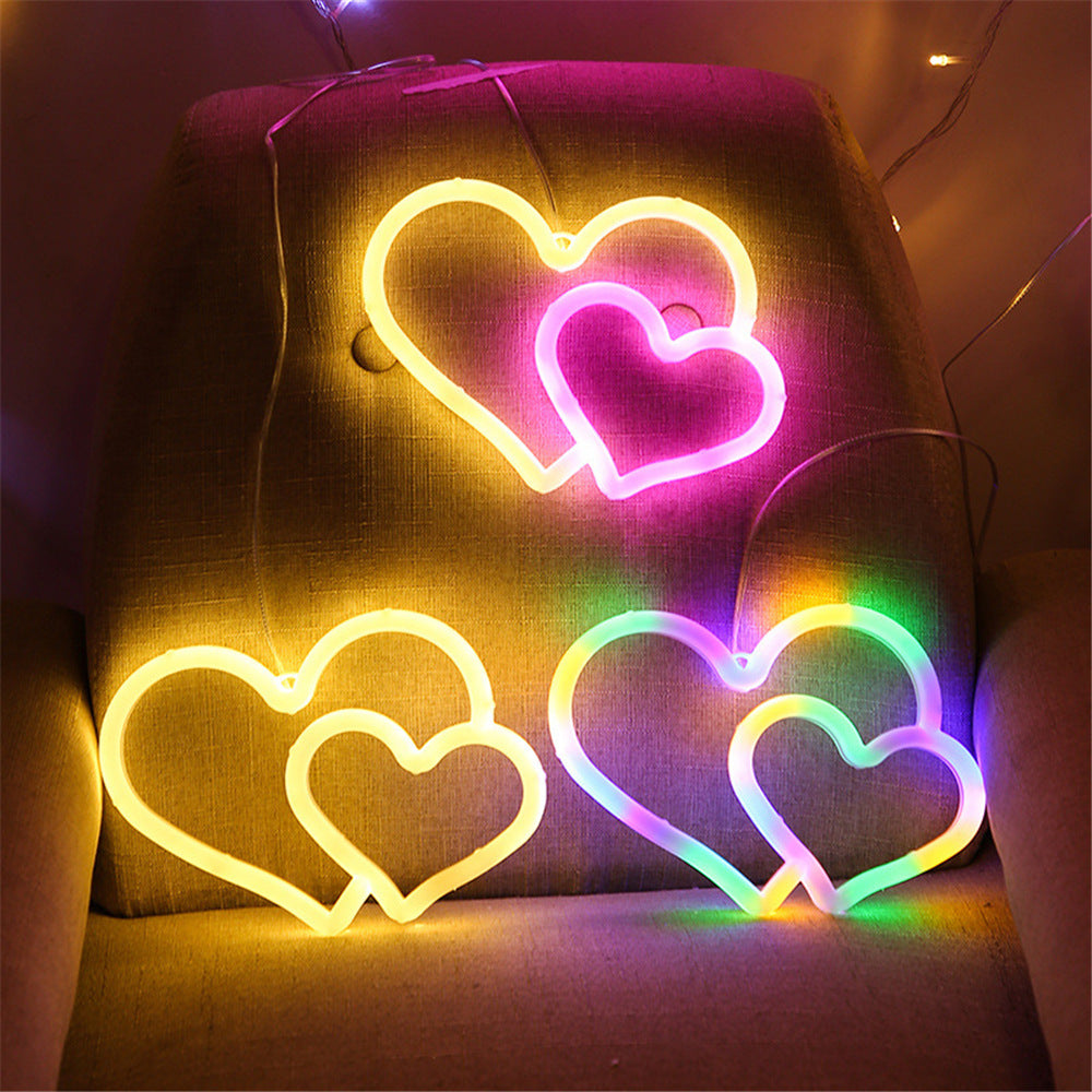Neon Herzförmige Wandlampe
