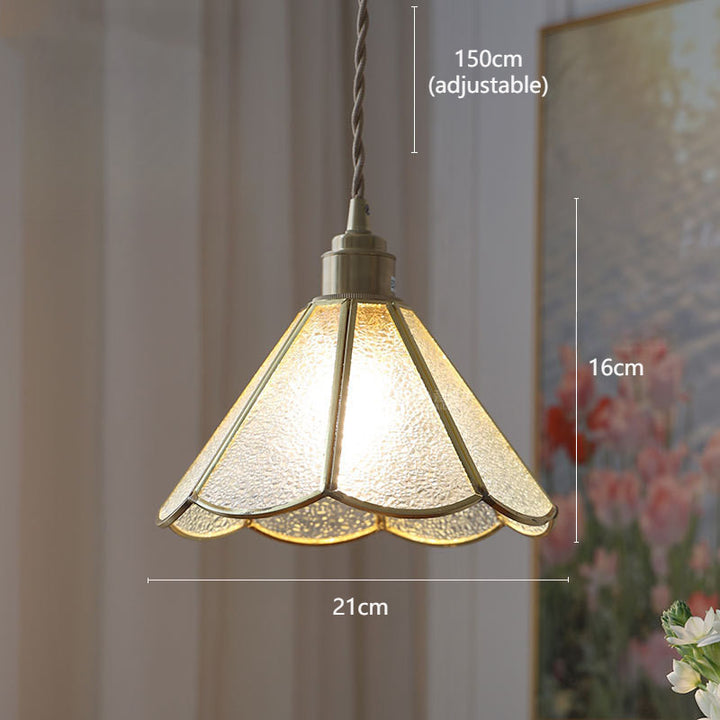 Verstellbare Vintage Glas Pendelleuchte