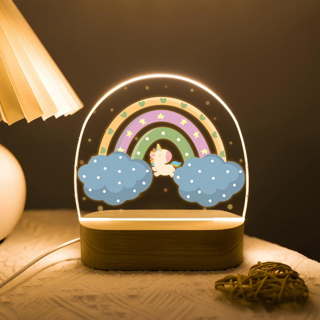Acryl LED Regenbogen Blumen Nachtlampe