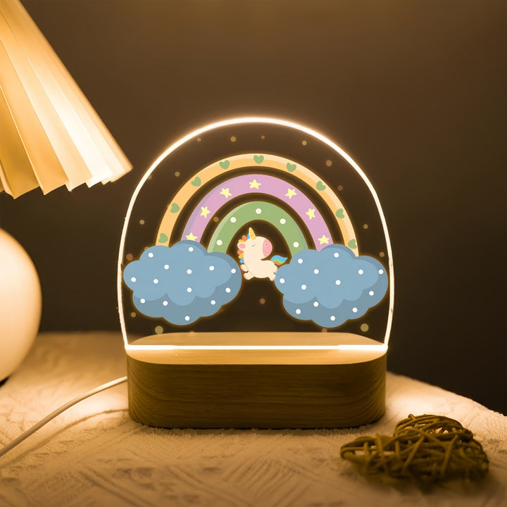 Acryl LED Regenbogen Blumen Nachtlampe