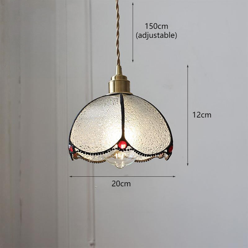 Verstellbare Vintage Glas Pendelleuchte