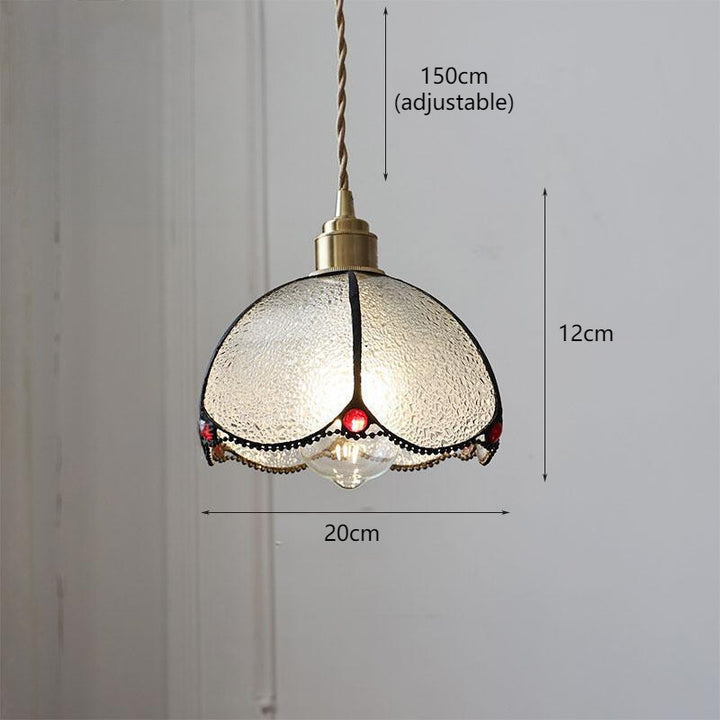 Verstellbare Vintage Glas Pendelleuchte