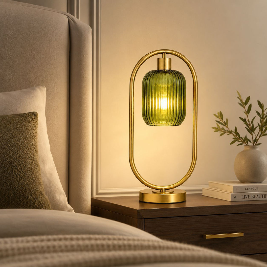 Moderne Glas gerippte Tischlampe