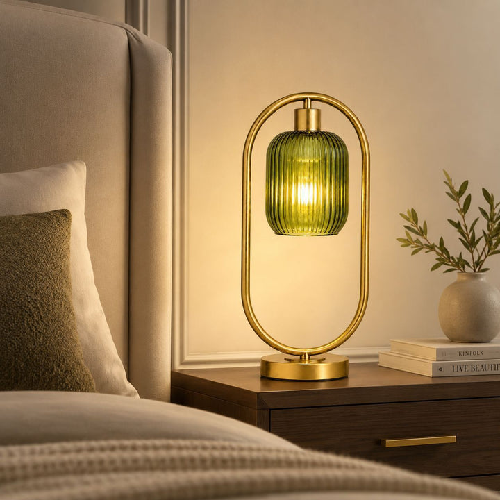 Moderne Glas gerippte Tischlampe