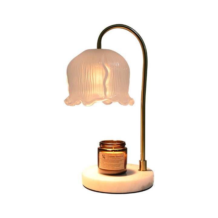 Vintage-Glas-Glocken-schirm Marmor-Basis Tischlampe