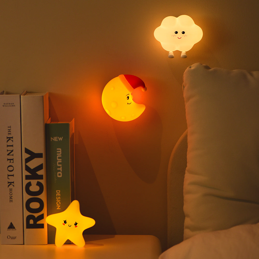 Niedliche LED Wolken Wand Nachtlicht für das Kinderzimmer mit sanfter warmer Ausstrahlung