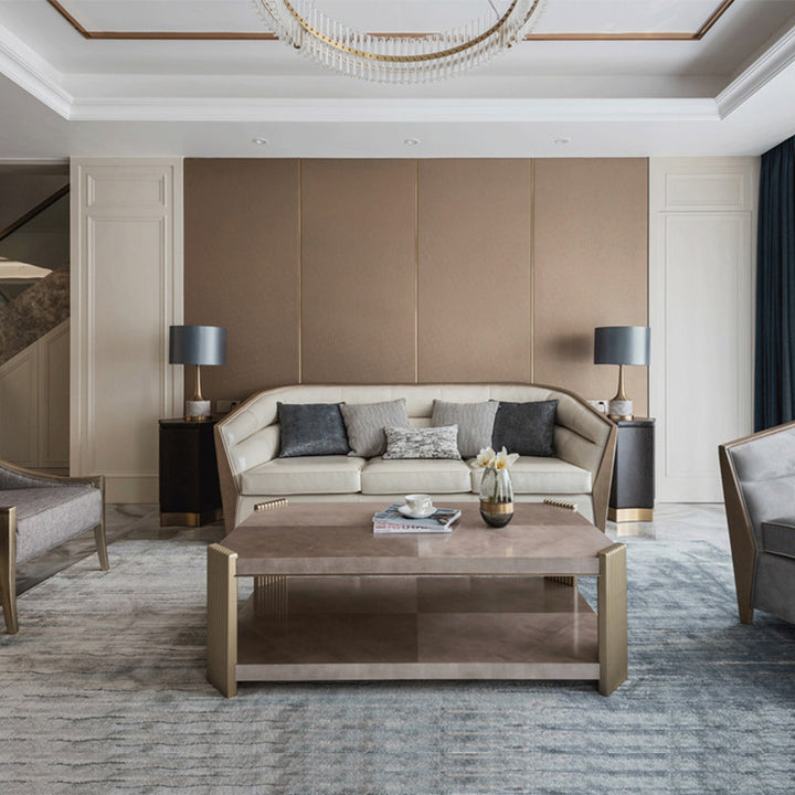 Elegante Marmor- und Gold-Tischlampe